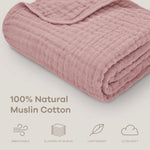 Comfy Cubs Baby Muslin Blanket in Mauve - 