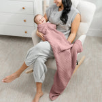 Comfy Cubs Baby Muslin Blanket in Mauve - 