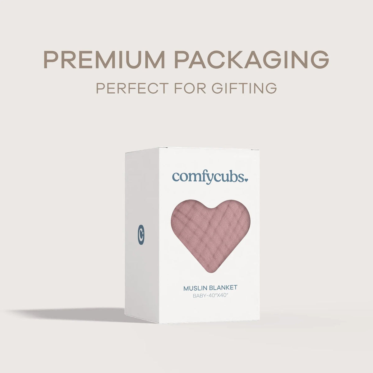 Comfy Cubs Baby Muslin Blanket in Mauve - 