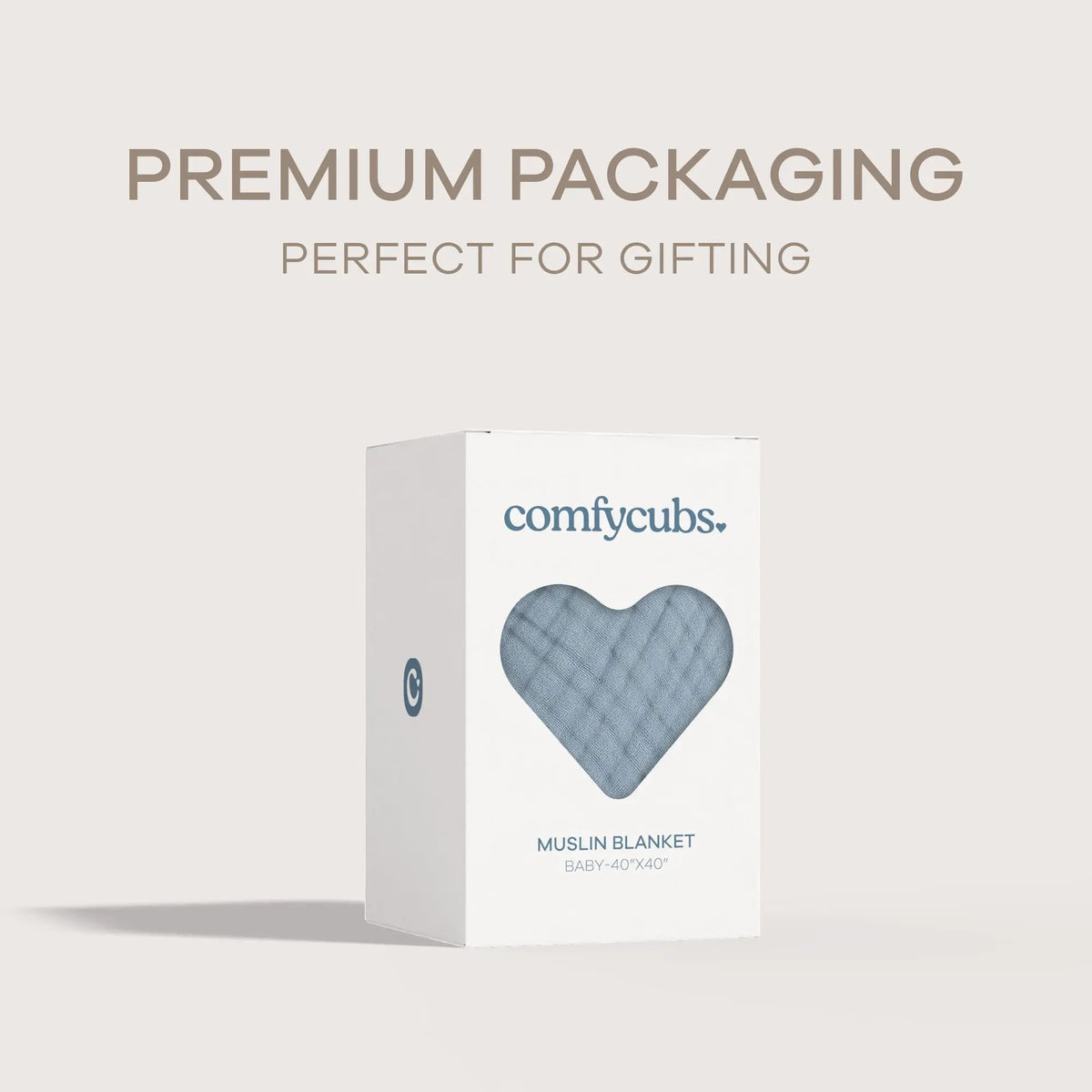 Comfy Cubs Baby Muslin Blanket in Pacific Blue - 