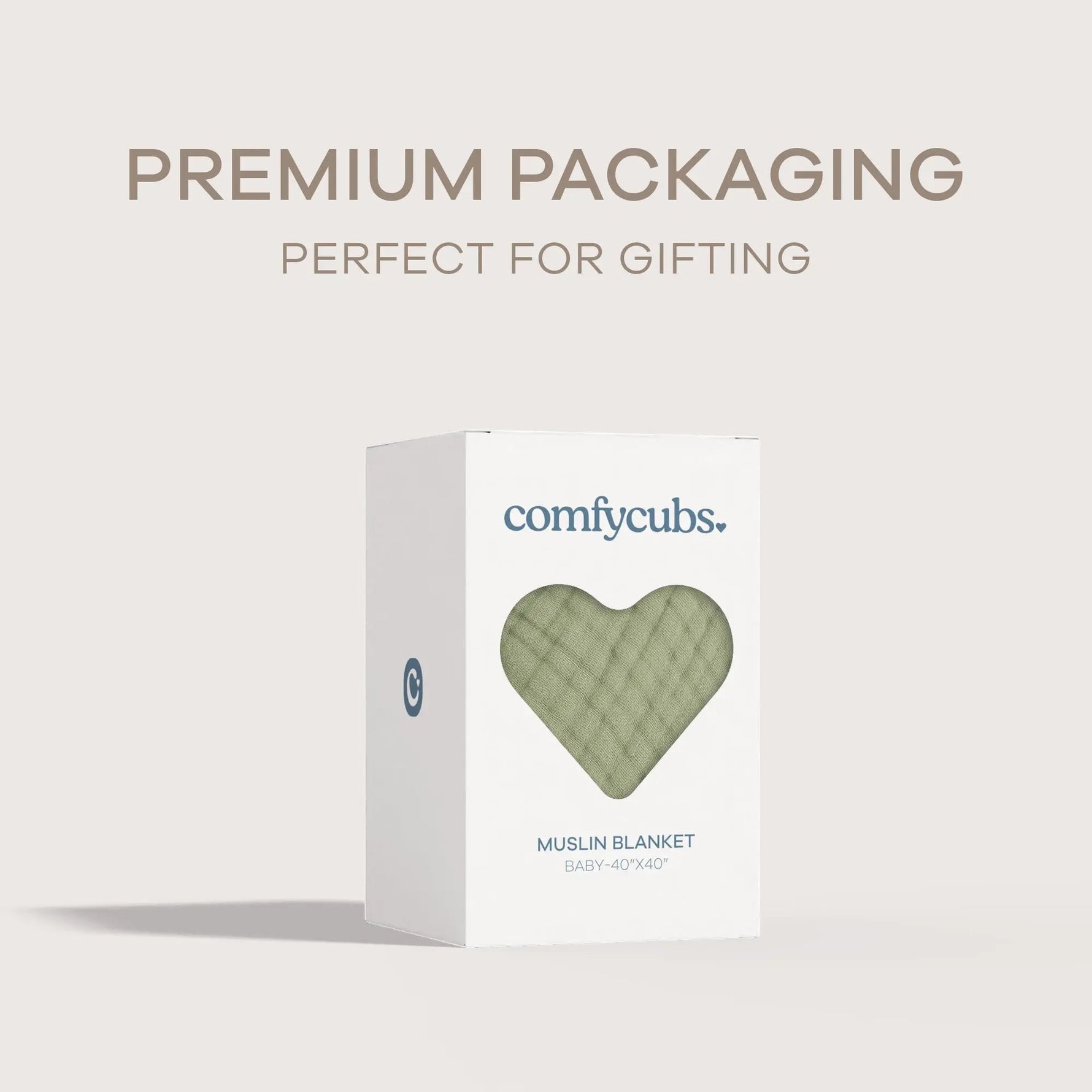 Comfy Cubs Baby Muslin Blanket in Sage - 