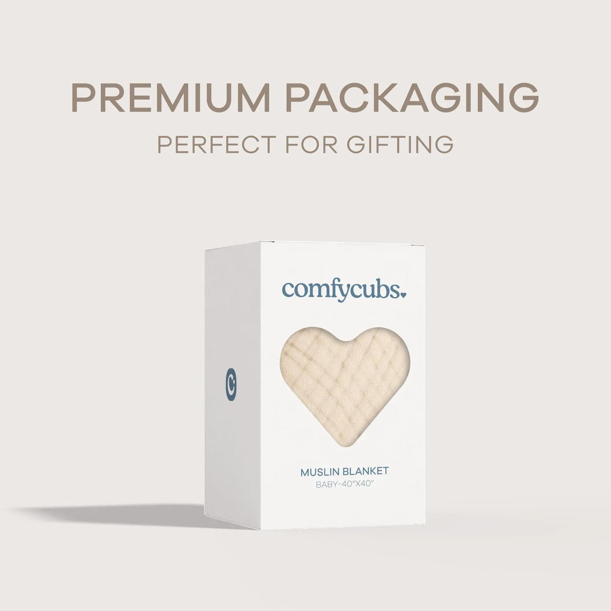 Comfy Cubs Baby Muslin Blanket in Sand - 