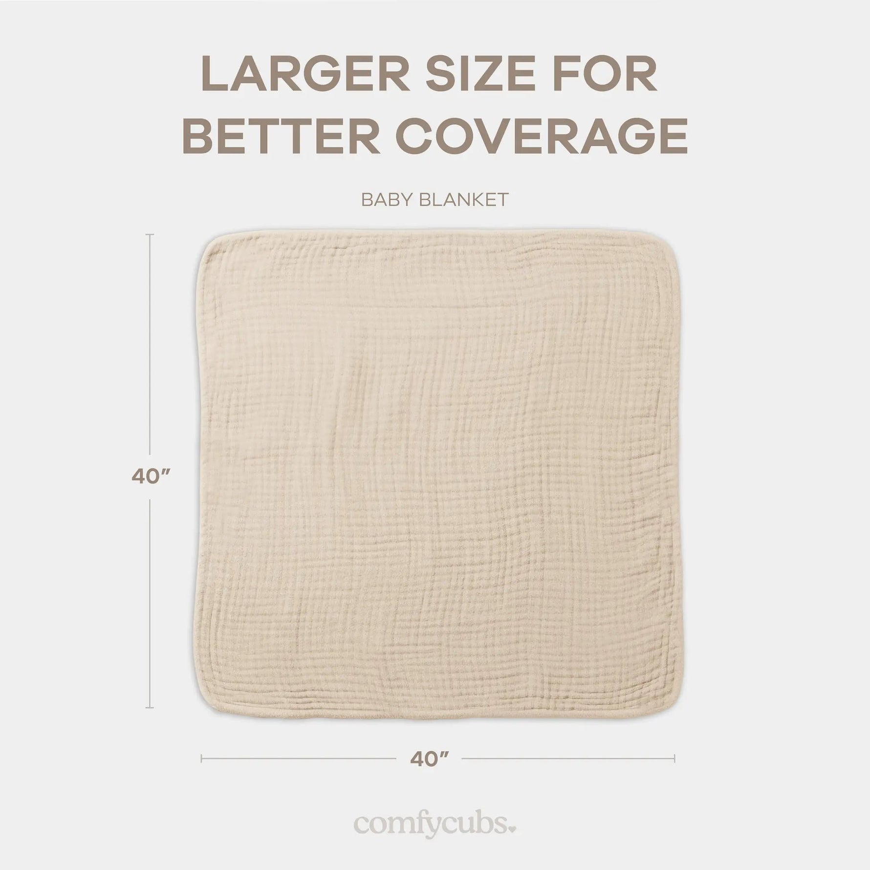 Comfy Cubs Baby Muslin Blanket in Sand - 