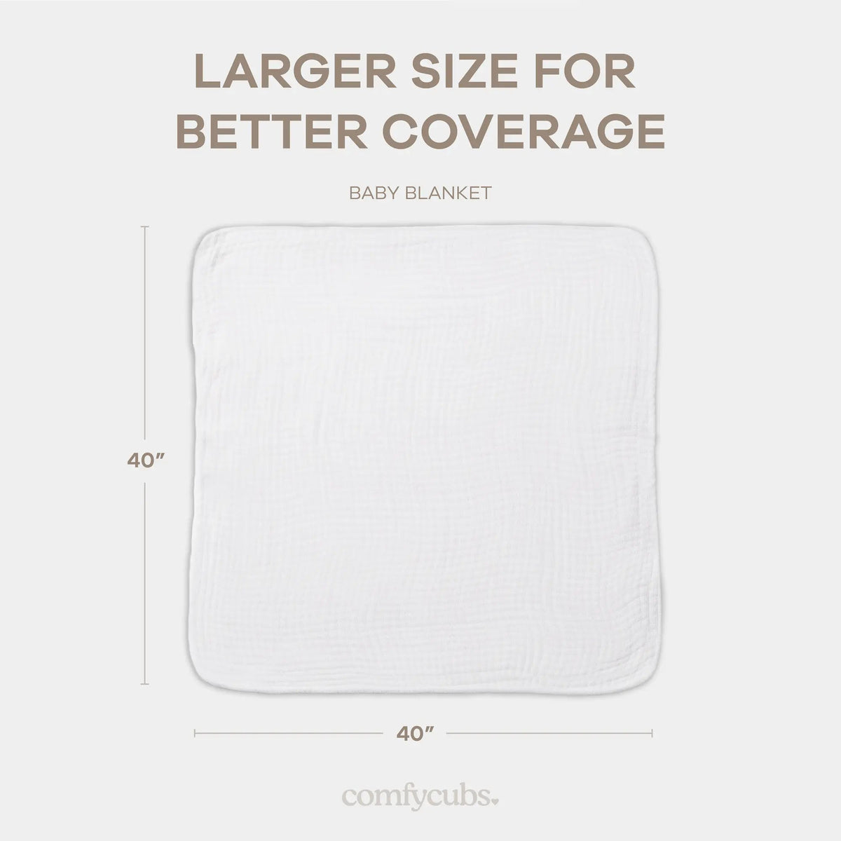 Comfy Cubs Baby Muslin Blanket in White - 