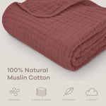 Comfy Cubs Baby Muslin Blanket in Wine - 
