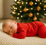 Finn + Emma baby pajamas | scarlet red - 