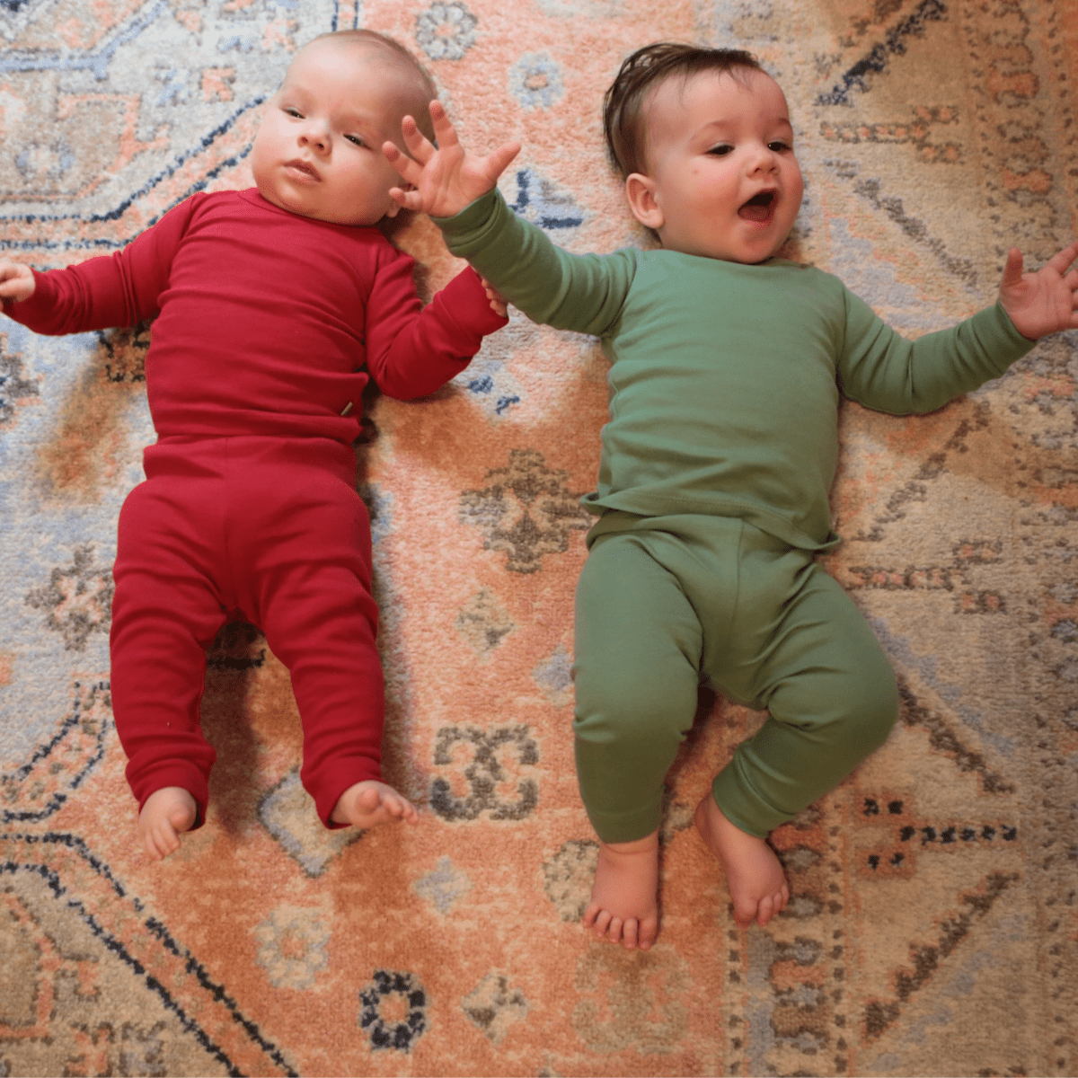 Finn + Emma baby pajamas | scarlet red - 