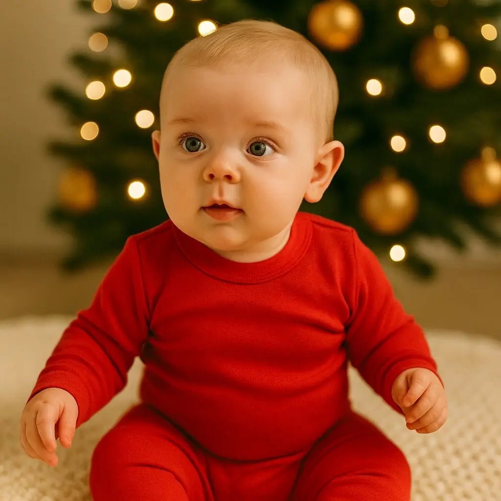 Finn + Emma baby pajamas | scarlet red - 
