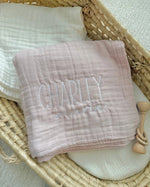 Harp Angel Boutique Baby Pink Organic Muslin Cotton 6 - Layer Baby Blanket - 