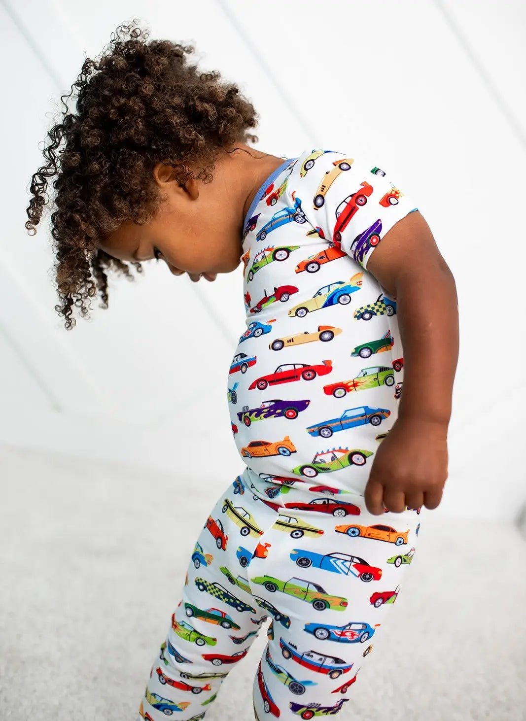 Bestaroo Baby Racing Cars Short Sleeve Bamboo Pajamas For Kids - 