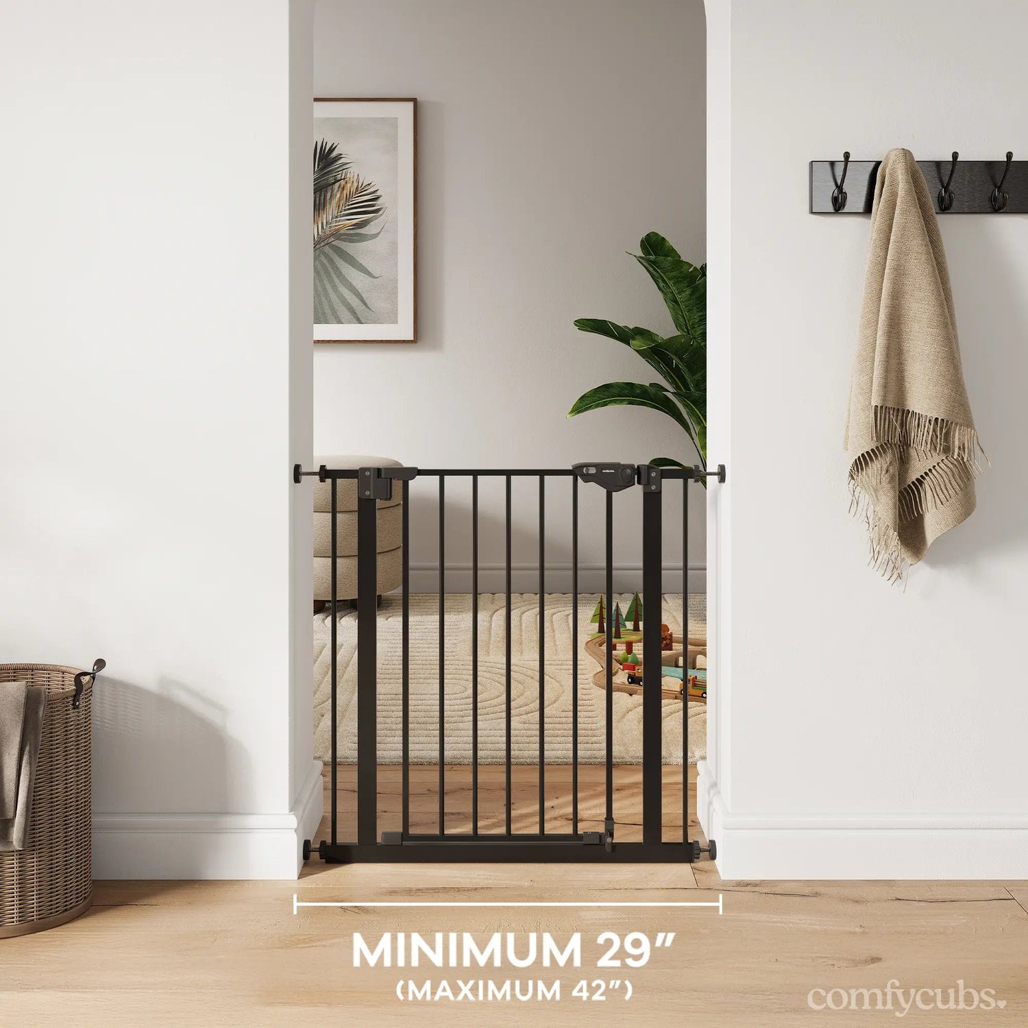Comfy Cubs Baby Safety Gate in Black - 