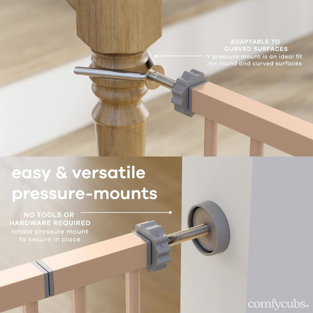 Comfy Cubs Baby Safety Gate in Blush - 