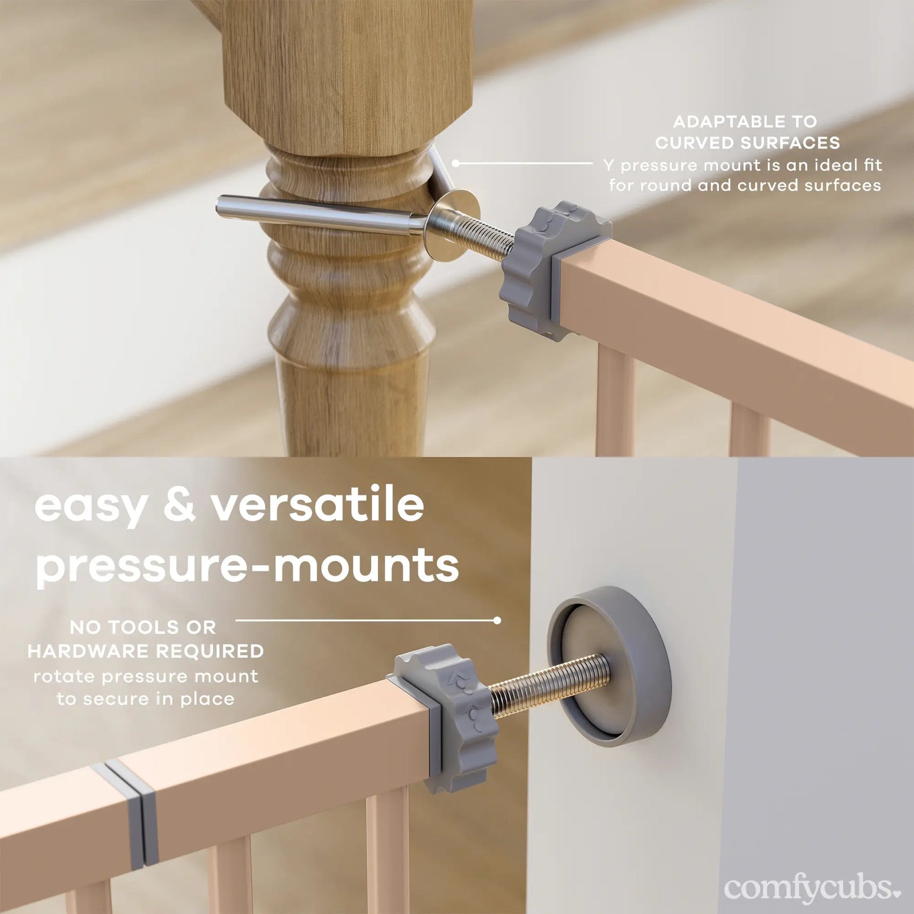 Comfy Cubs Baby Safety Gate in Blush - 