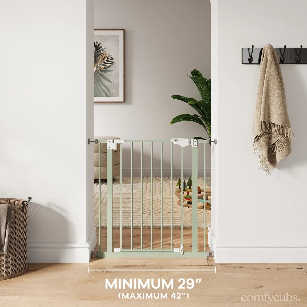 Comfy Cubs Baby Safety Gate in Sage - 