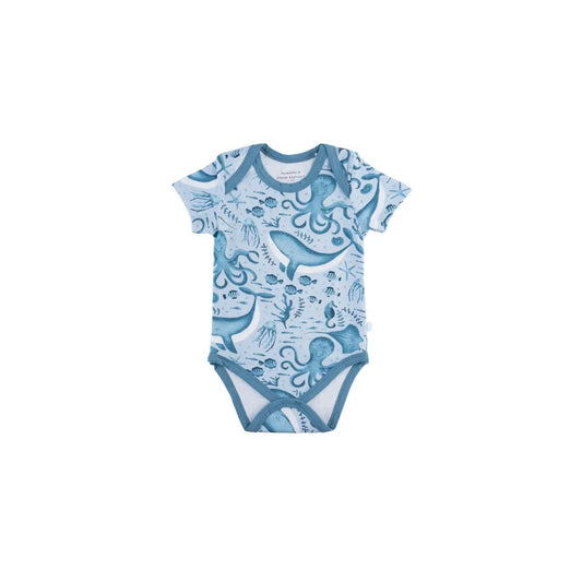 Baby Short Sleeve Bamboo Bodysuit for Infants Gentle and Breathable LuxeWeave Fabric.