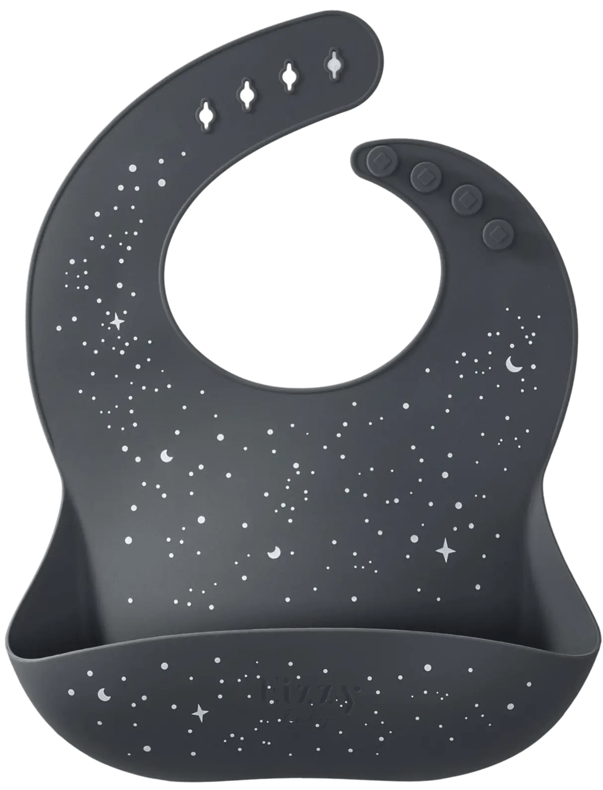 Eizzy Baby Baby Silicone Bib (Magical Dark Grey) - 