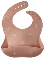 Eizzy Baby Baby Silicone Bib (Muted Pink Cherry) - 