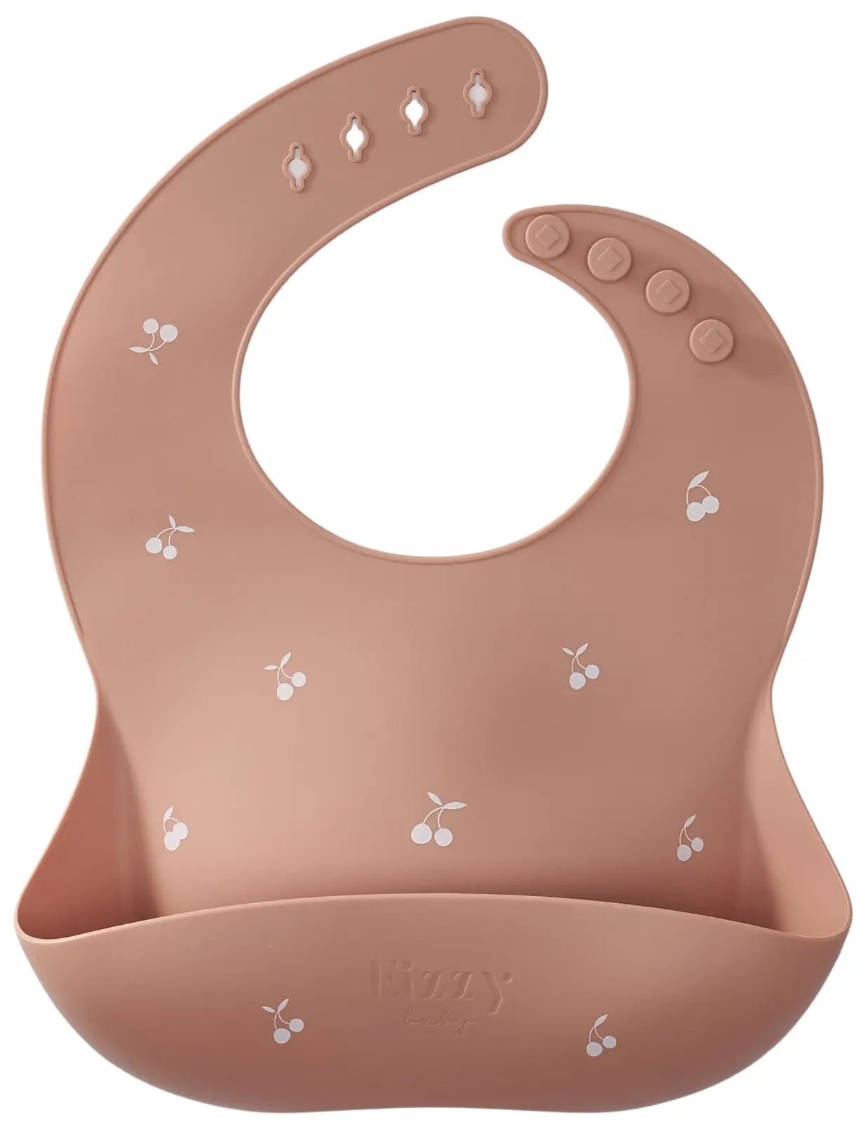 Eizzy Baby Baby Silicone Bib (Muted Pink Cherry) - 