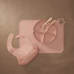 Eizzy Baby Baby Silicone Bib (Muted Pink Cherry) - 