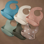 Eizzy Baby Baby Silicone Bib (Shifting Sand Cherry) - 