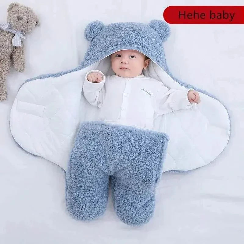 Baby Sleeping Bag with plush Berber fleece and cotton lining for winter warmth.