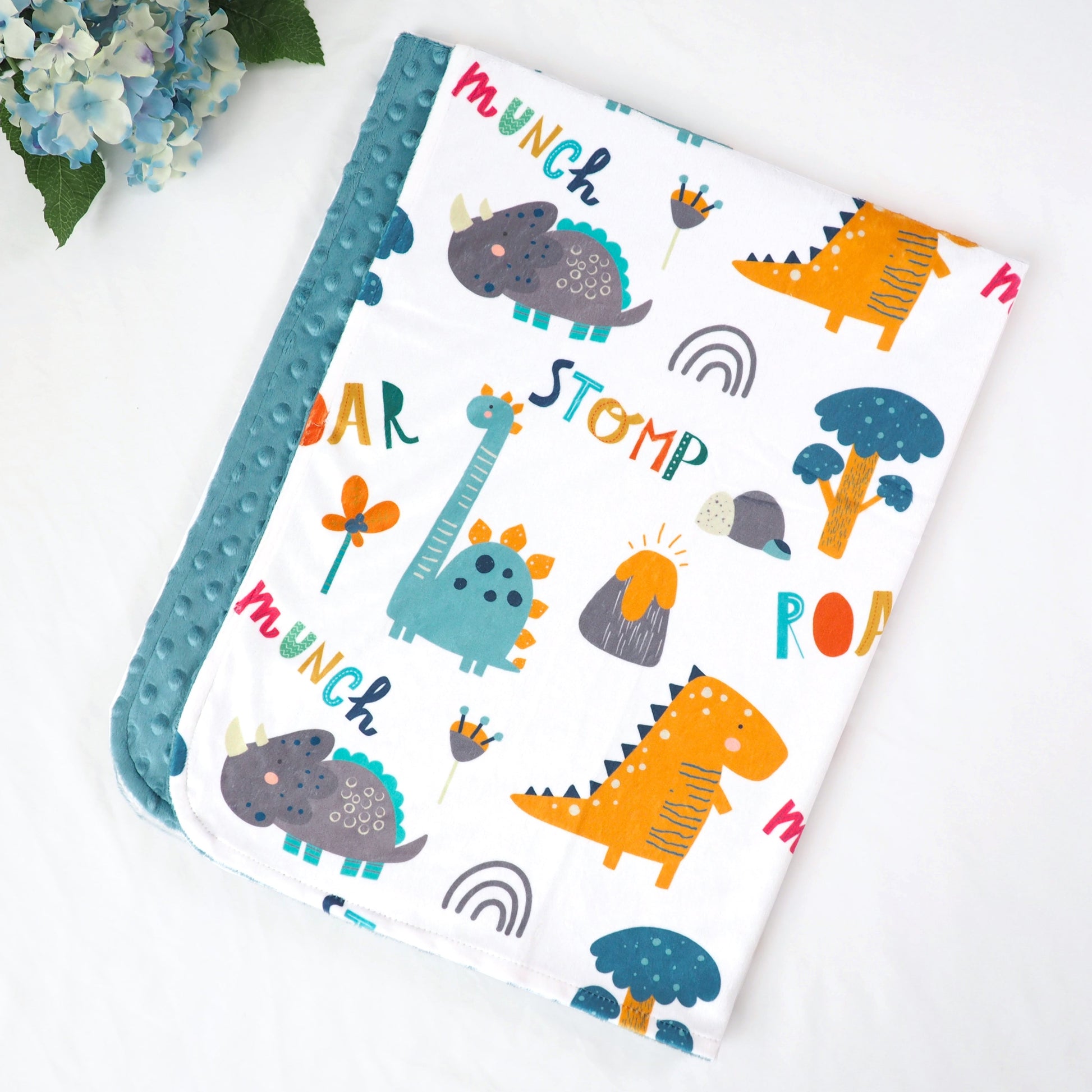 Baby And Toddler Minky Blanket Dinoland Blue Honey Lemonade