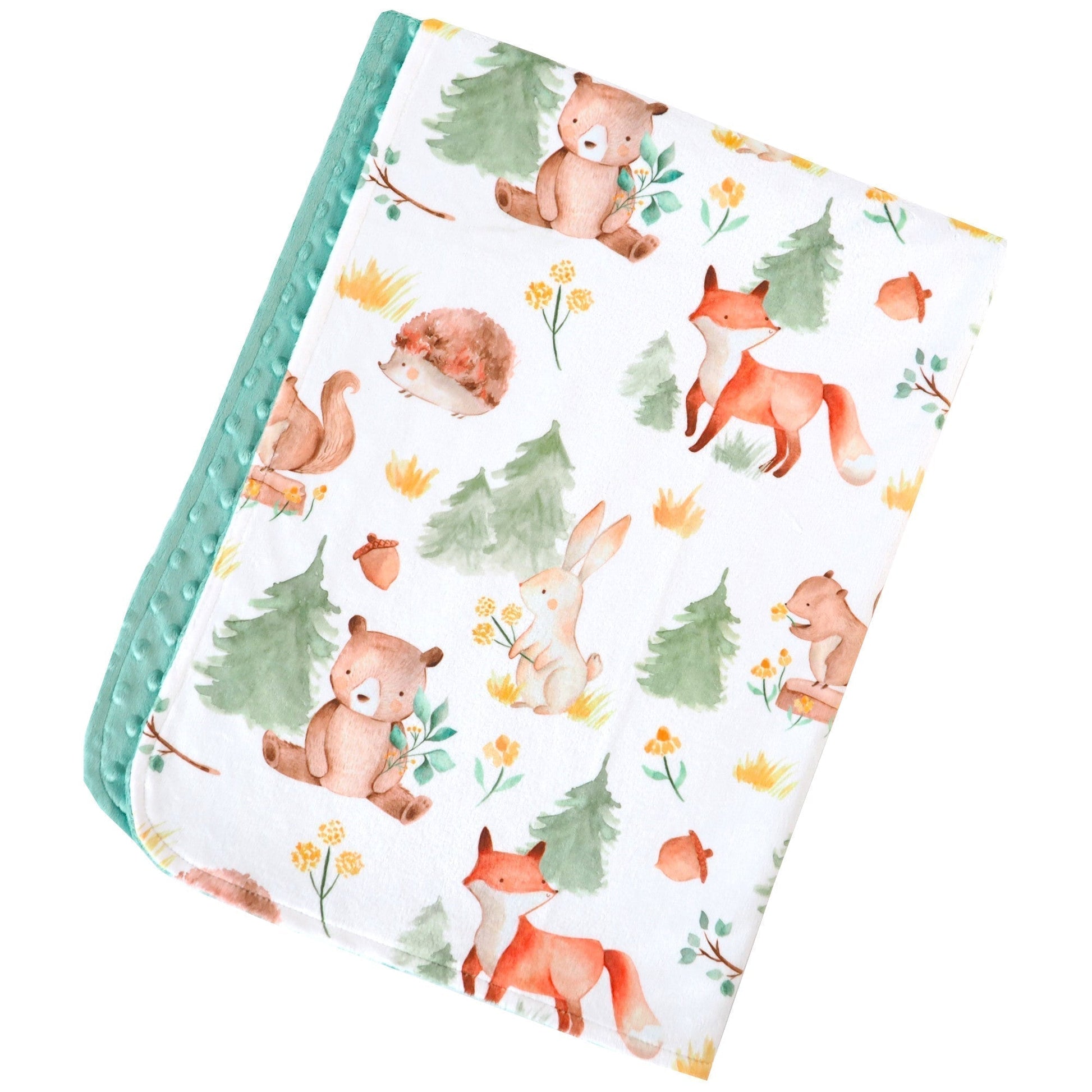 Baby And Toddler Minky Blanket Forest Friends Woodland Theme Honey Lemonade