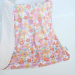 Honey Lemonade Soft Minky Blanket with Retro Floral Design for Baby and Toddler Comfort - Baby & Toddler > Swaddling & Receiving Blankets > Receiving Blankets