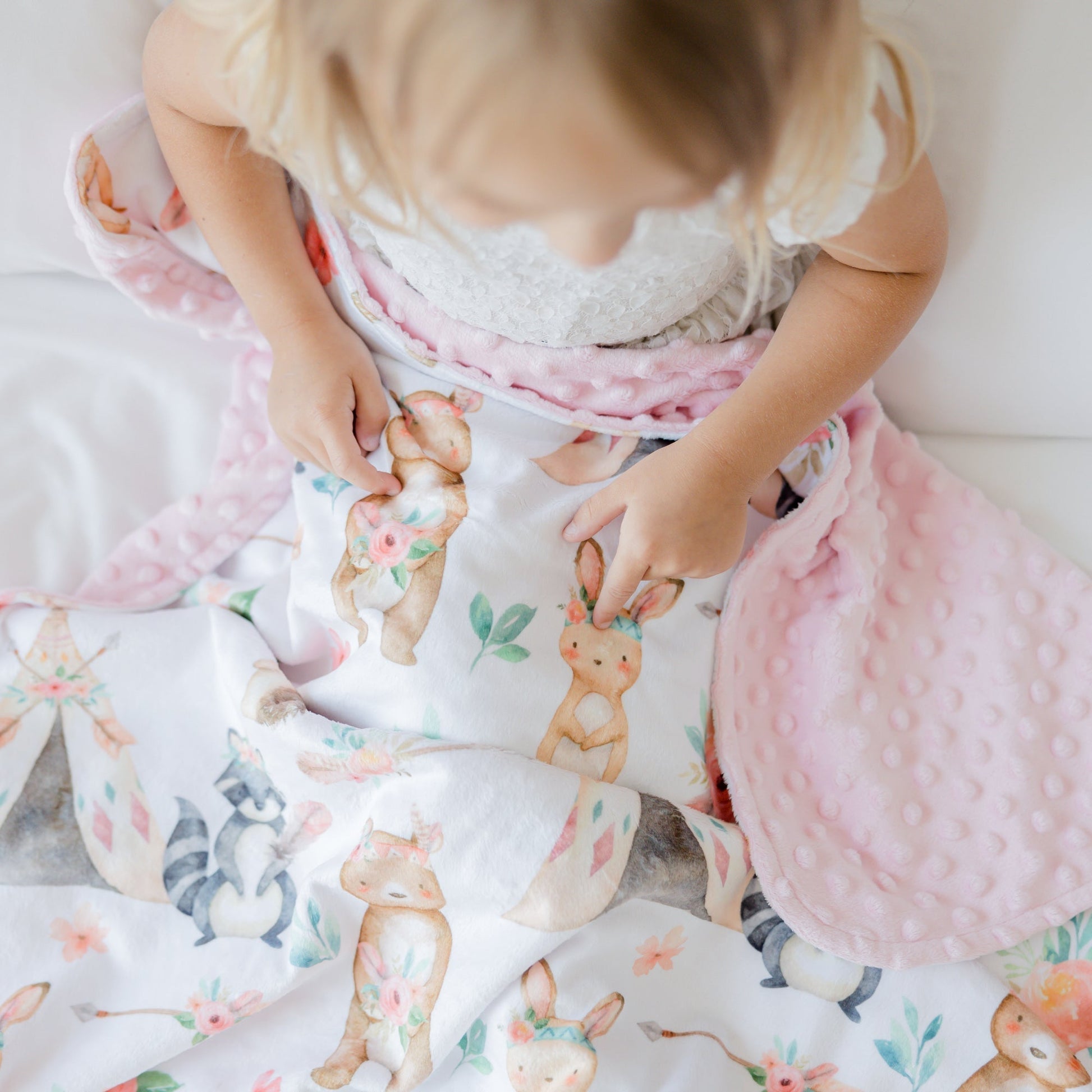 Baby And Toddler Minky Blanket Woodland Tribe Pink Honey Lemonade