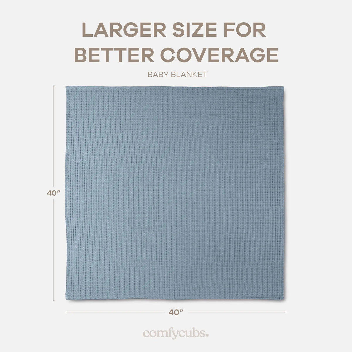 Comfy Cubs Baby Waffle Blankets in Pacific Blue - 