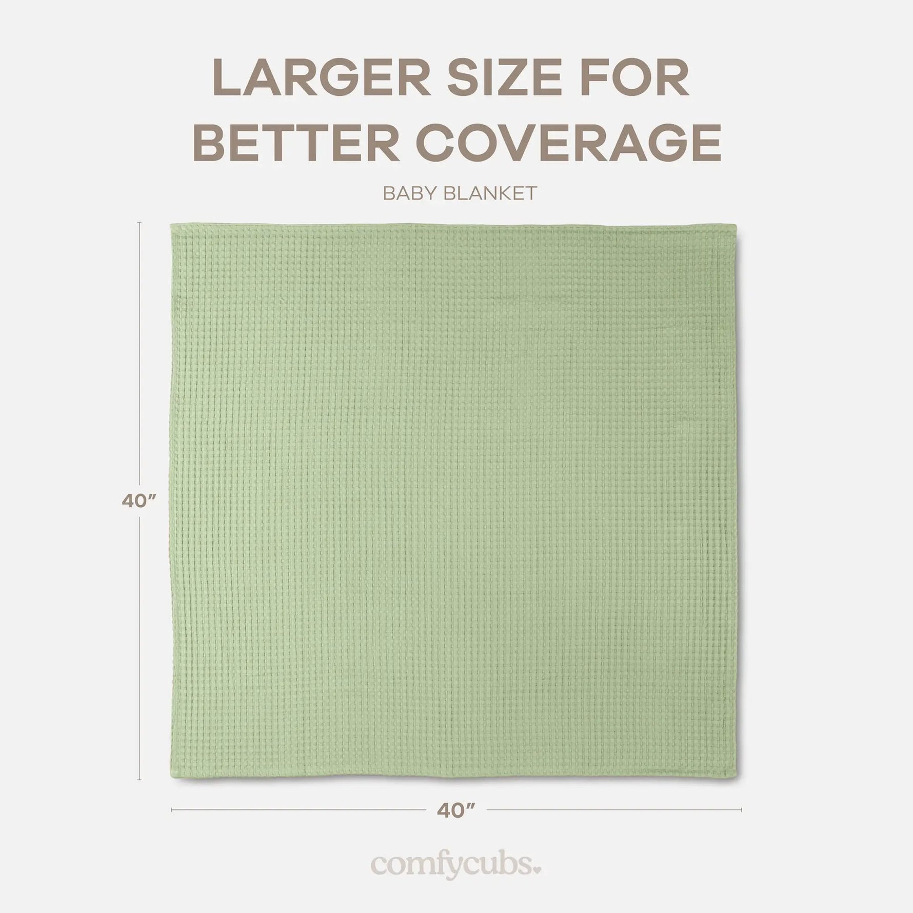 Comfy Cubs Baby Waffle Blankets in Sage - 