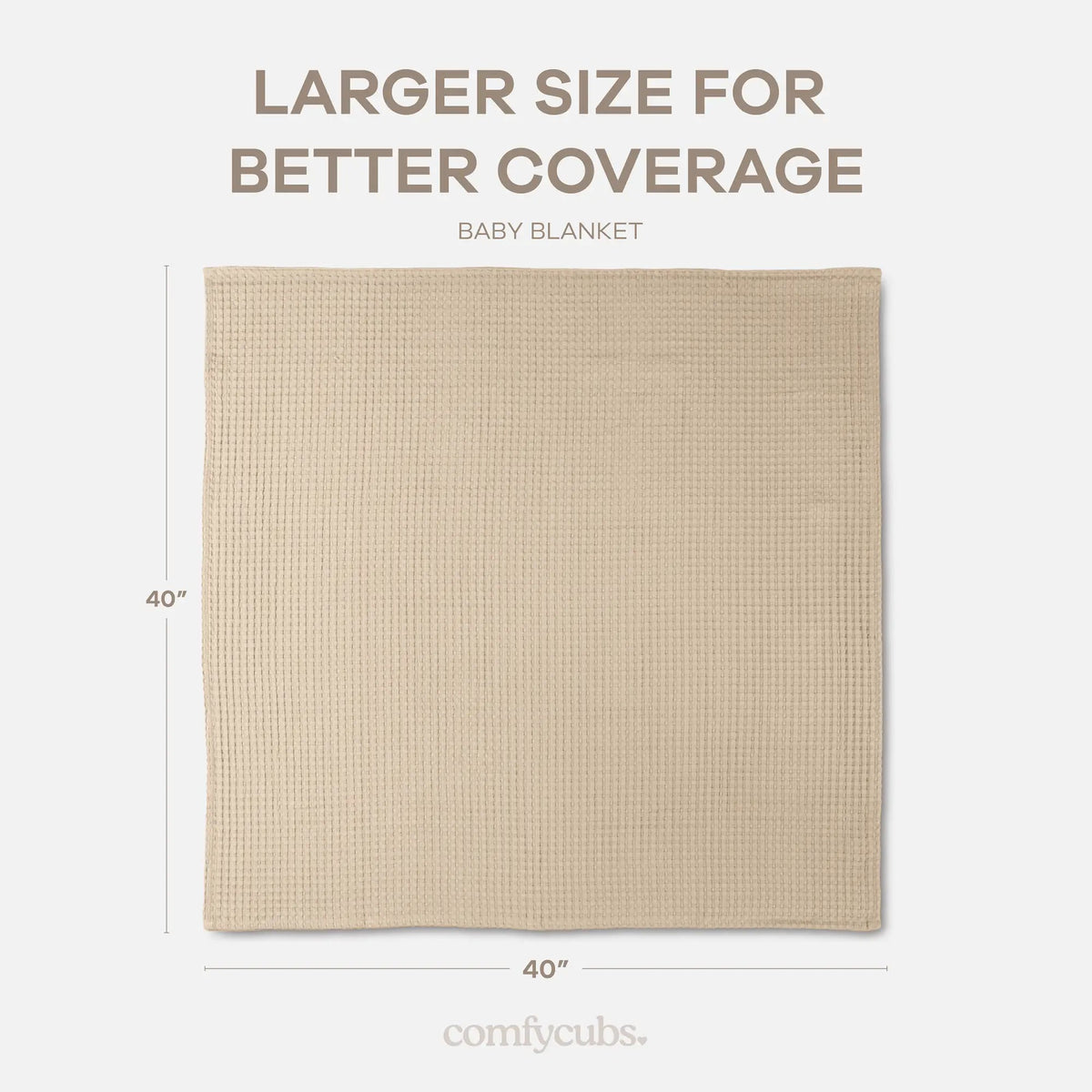 Comfy Cubs Baby Waffle Blankets in Sand - 