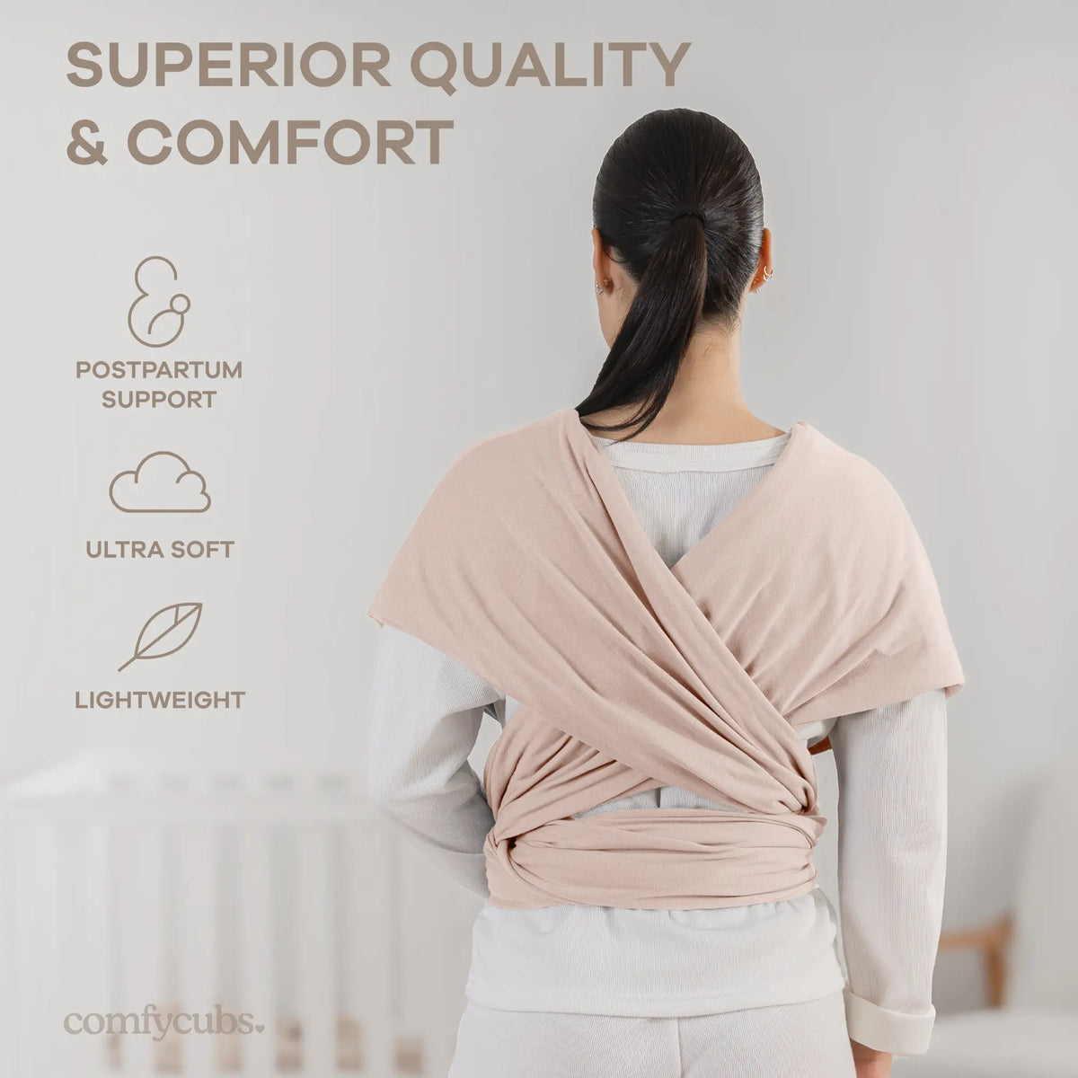 Comfy Cubs Baby Wrap Carrier in Blush - 