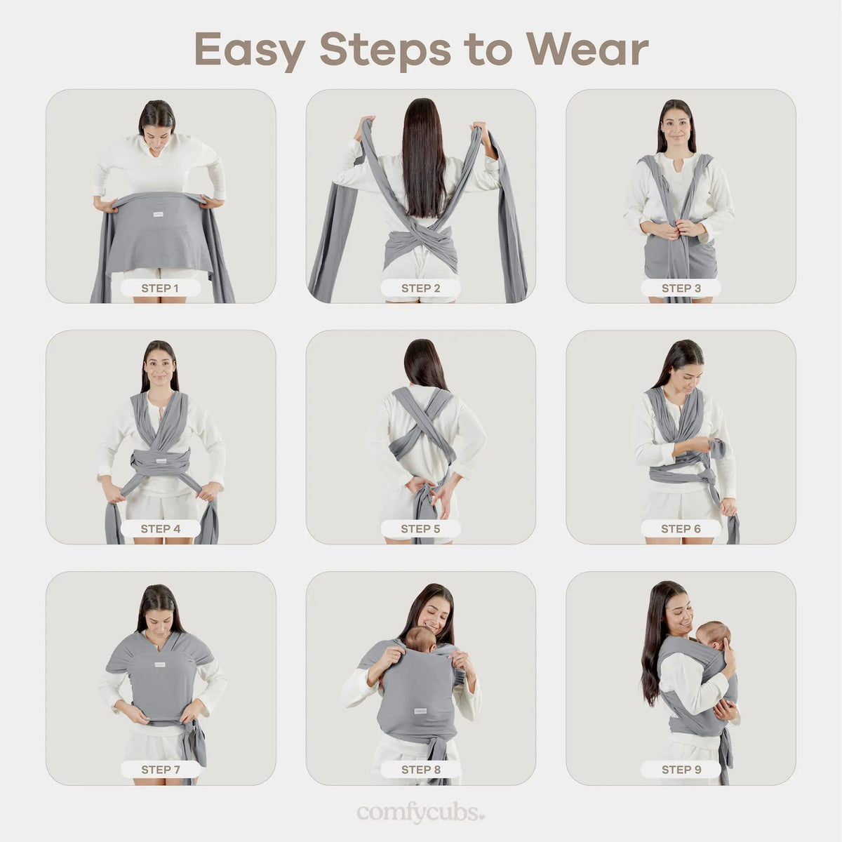 Comfy Cubs Baby Wrap Carrier in Blush - 