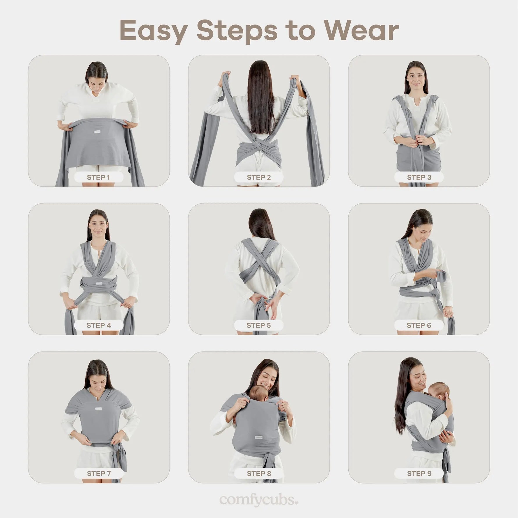 Comfy Cubs Baby Wrap Carrier in Cedar - 