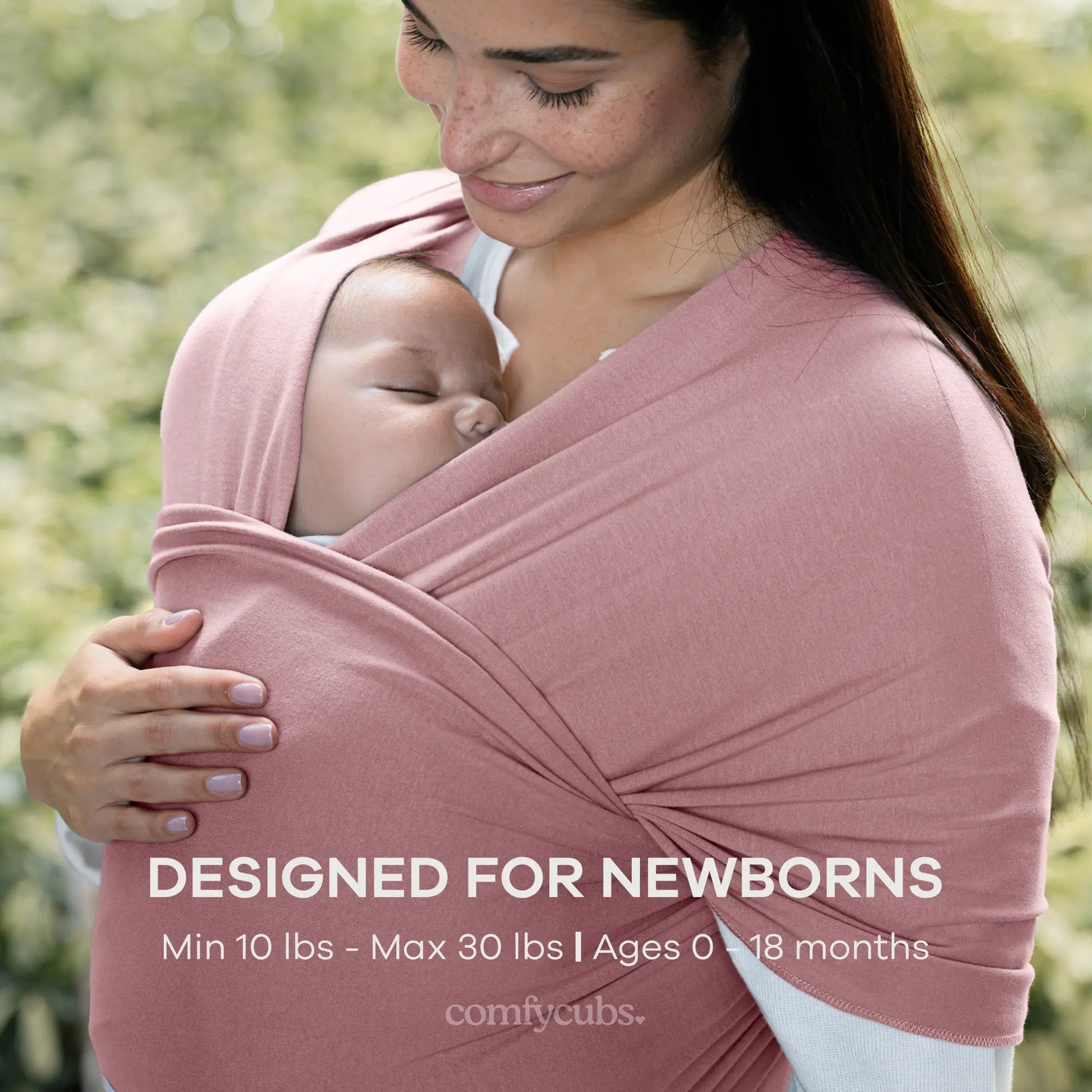 Comfy Cubs Baby Wrap Carrier in Mauve - 