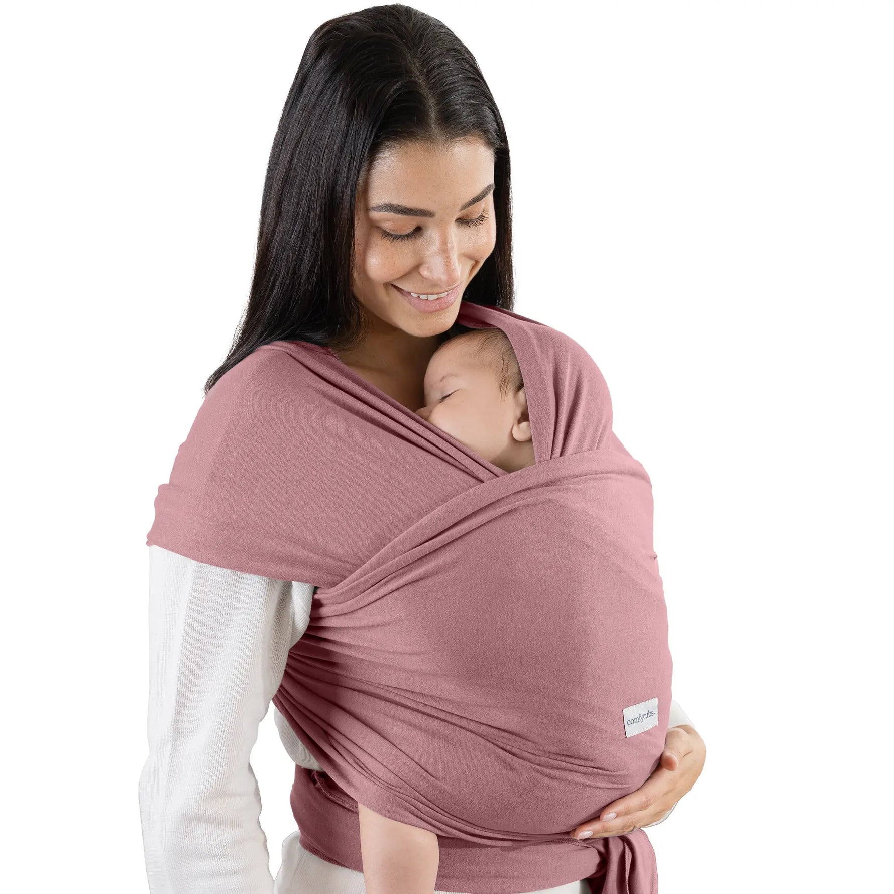 Comfy Cubs Baby Wrap Carrier in Mauve - 