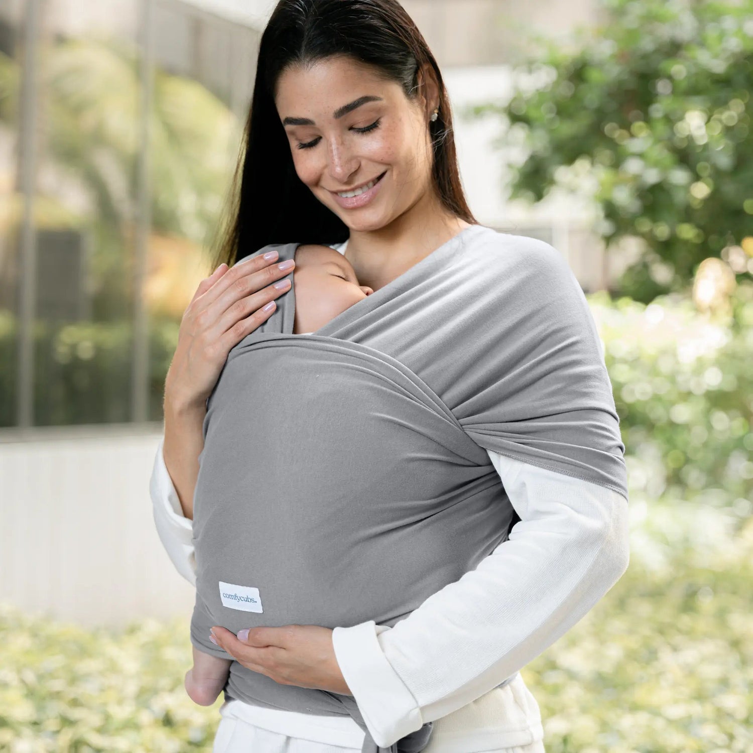 Comfy Cubs Baby Wrap Carrier in Slate Grey - 