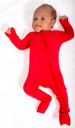 Red Bamboo Baby Onesie – Soft, Breathable & Convertible Design by Rayn’s Tiny Stitches