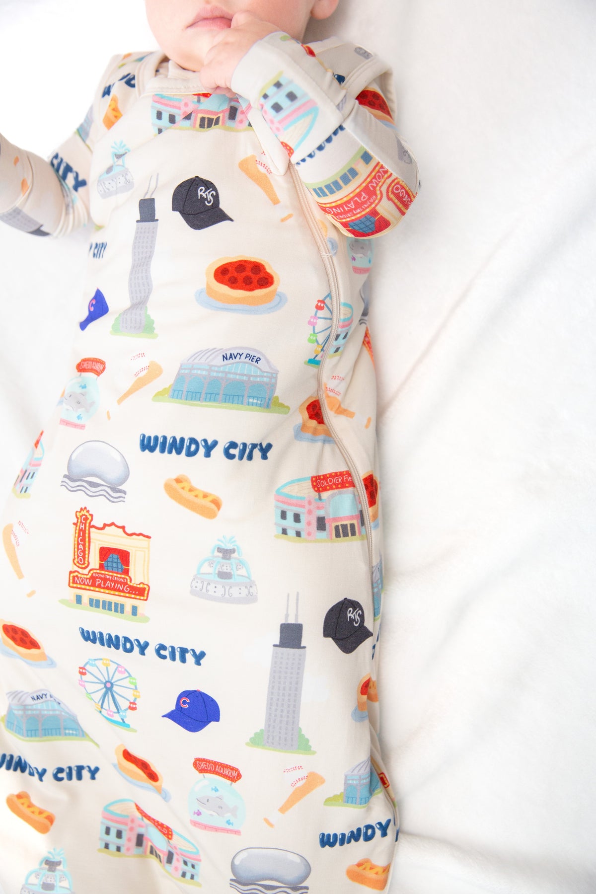 My First Windy City Bamboo Sleep Sack | Limited Edition Chicago Baby Sleep Bag by Rayn’s Tiny Stitches