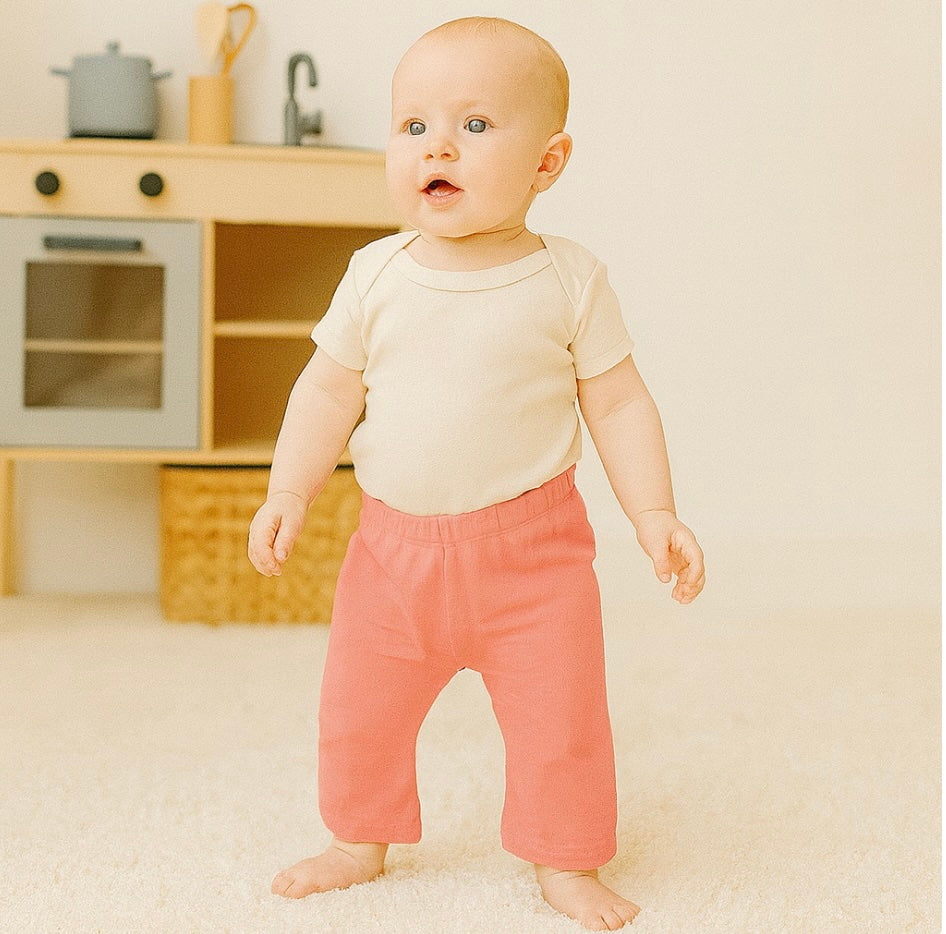 Organic Cotton Comfy Pants - Coral