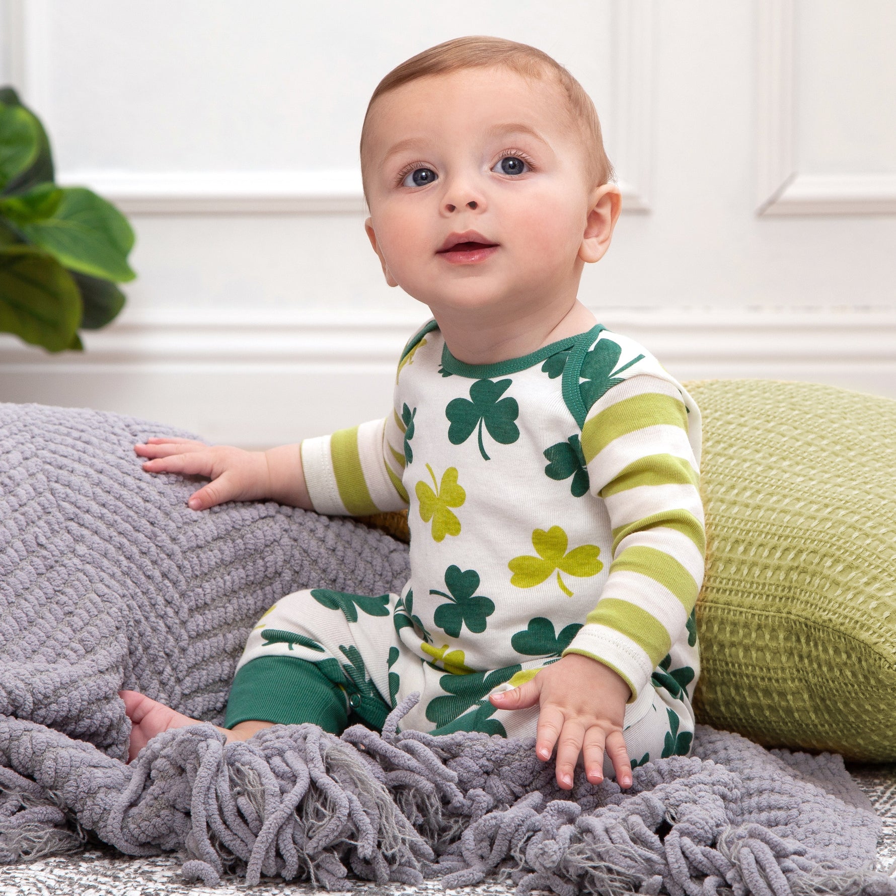 Tesa Babe Baby's St. Patty's Shamrocks & Clovers Cotton RomperEveretts Place