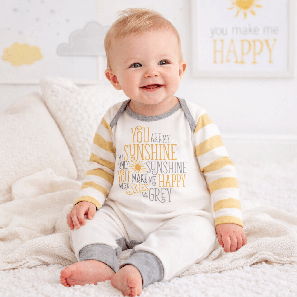 Baby's "You Are My Sunshine" Cotton Romper - Baby & Toddler Clothing, White, Child, Baby Products, Infant bodysuit | Everetts Place