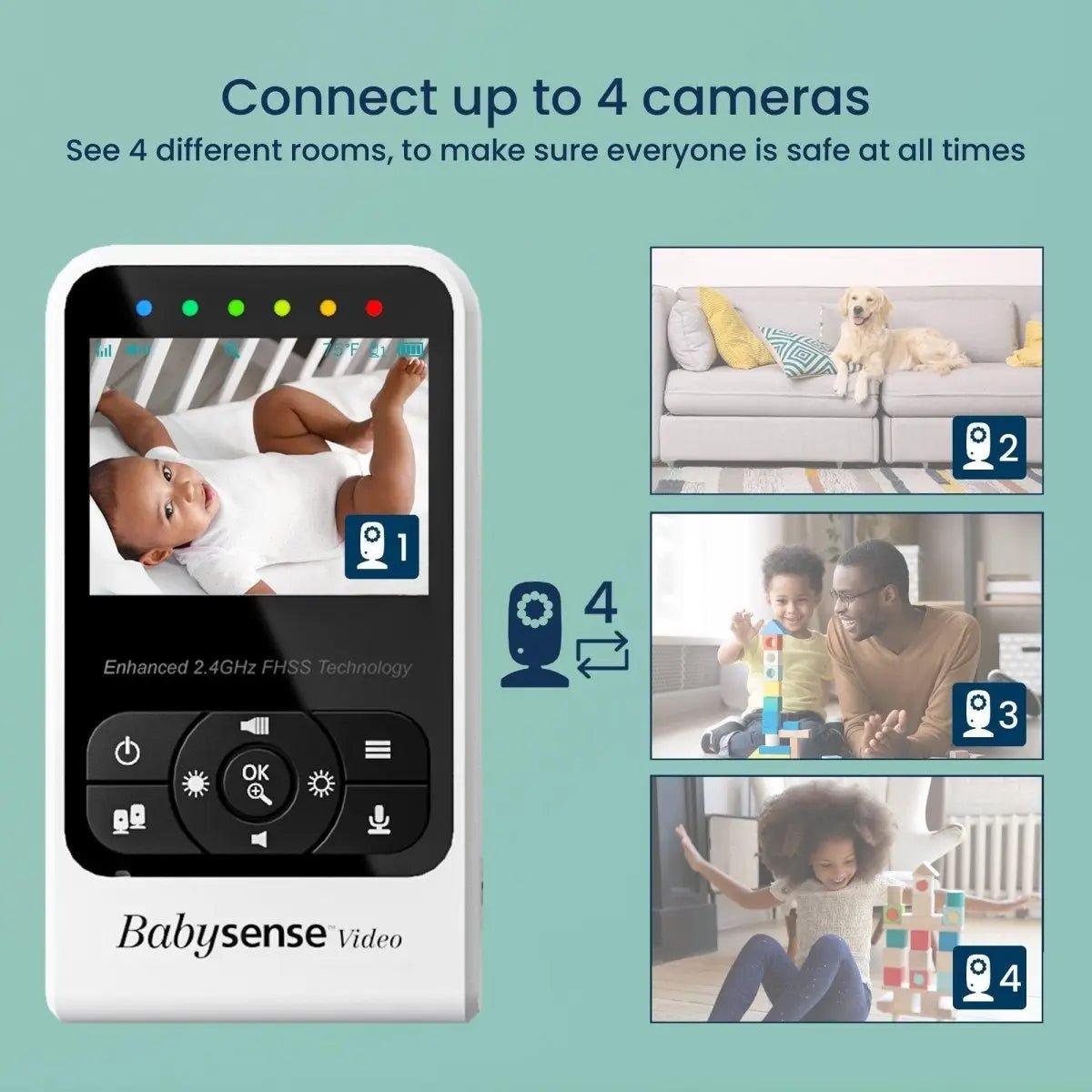Babysense Babysense 7 and V24 Video Baby Monitor with Breathing Motion Detection - 