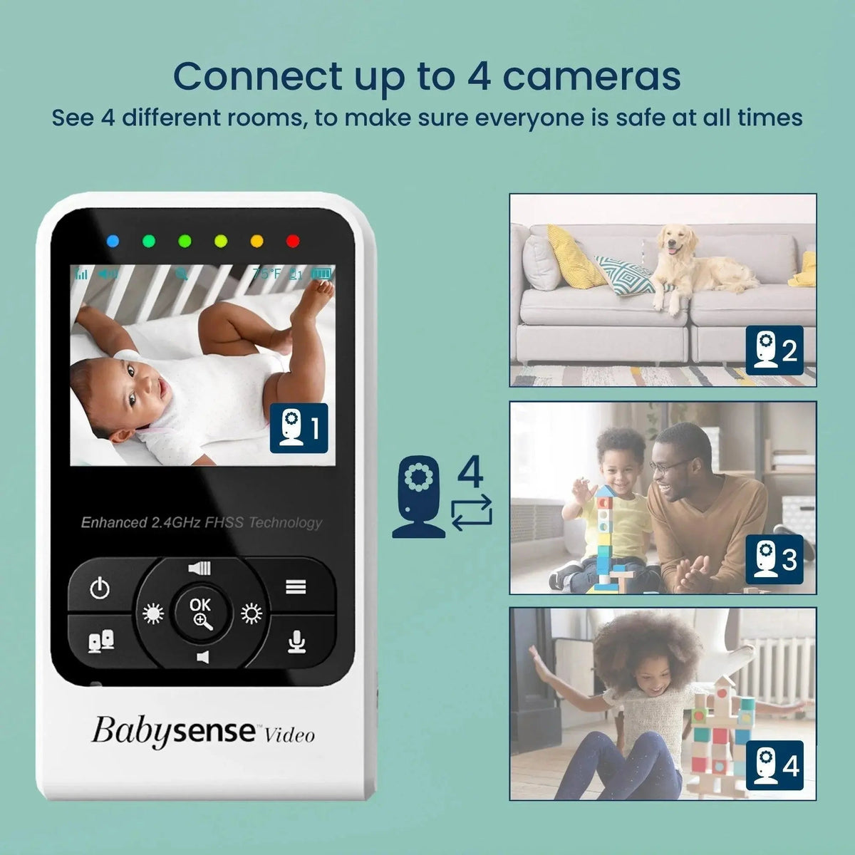 Babysense Babysense 7 & V24: Video Baby Monitor with Breathing Motion Detection & Safety Alerts Bundle - 