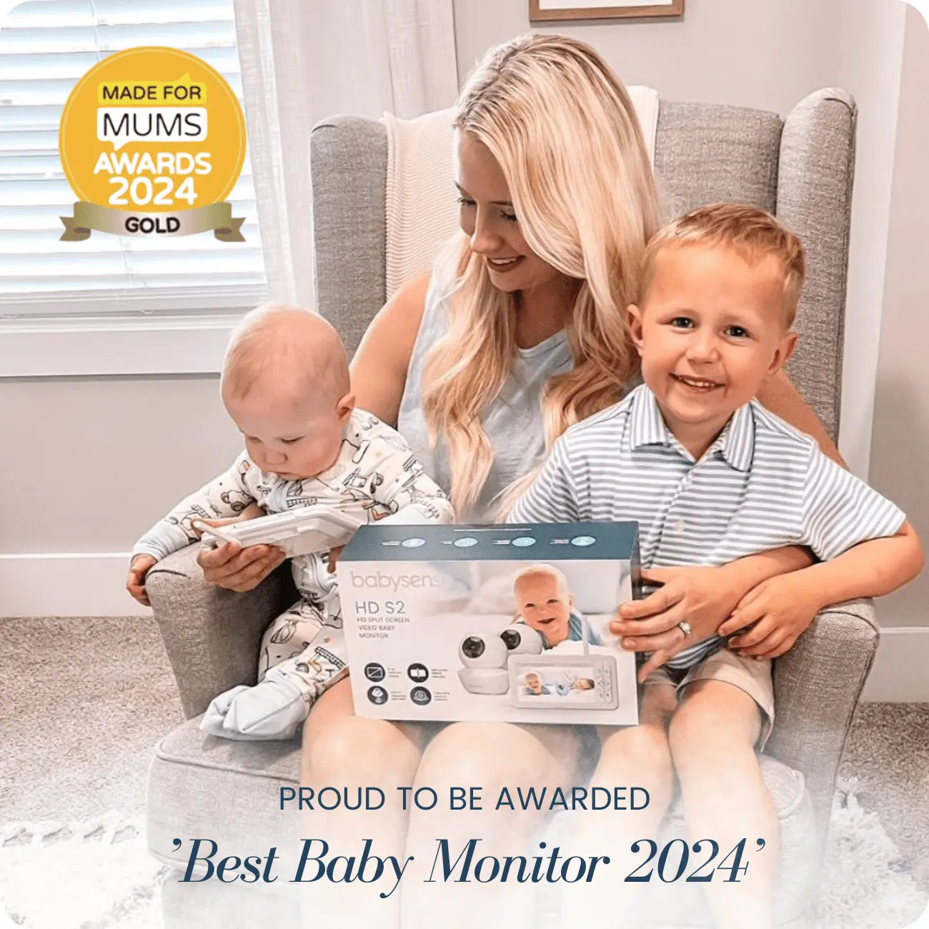 Babysense Babysense HD S2: Video Baby Monitor with 2 Cameras, Non Wifi, Split Screen & Night Light Machine - 