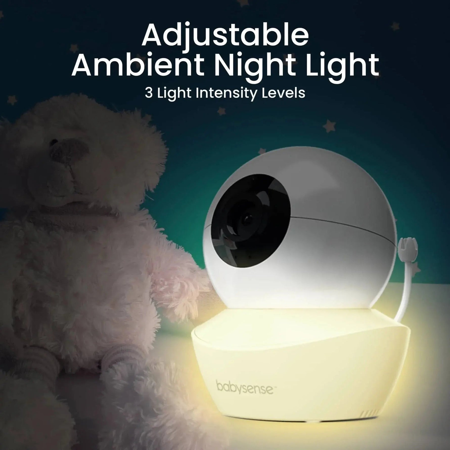 Babysense Babysense HD S2: Video Baby Monitor with 2 Cameras, Non Wifi, Split Screen & Night Light Machine - 