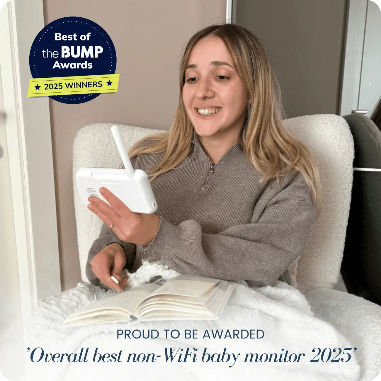 Babysense Babysense MaxView PRO: Video Baby Monitor with 2 Cameras, Non Wifi, Split Screen, Night Light & Sound Machine - 