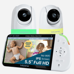 Babysense PRO: Video Baby Monitor with 2 Cameras, Non Wifi, Split Screen, Night Light & Sound Machine by Babysense at Everetts Place