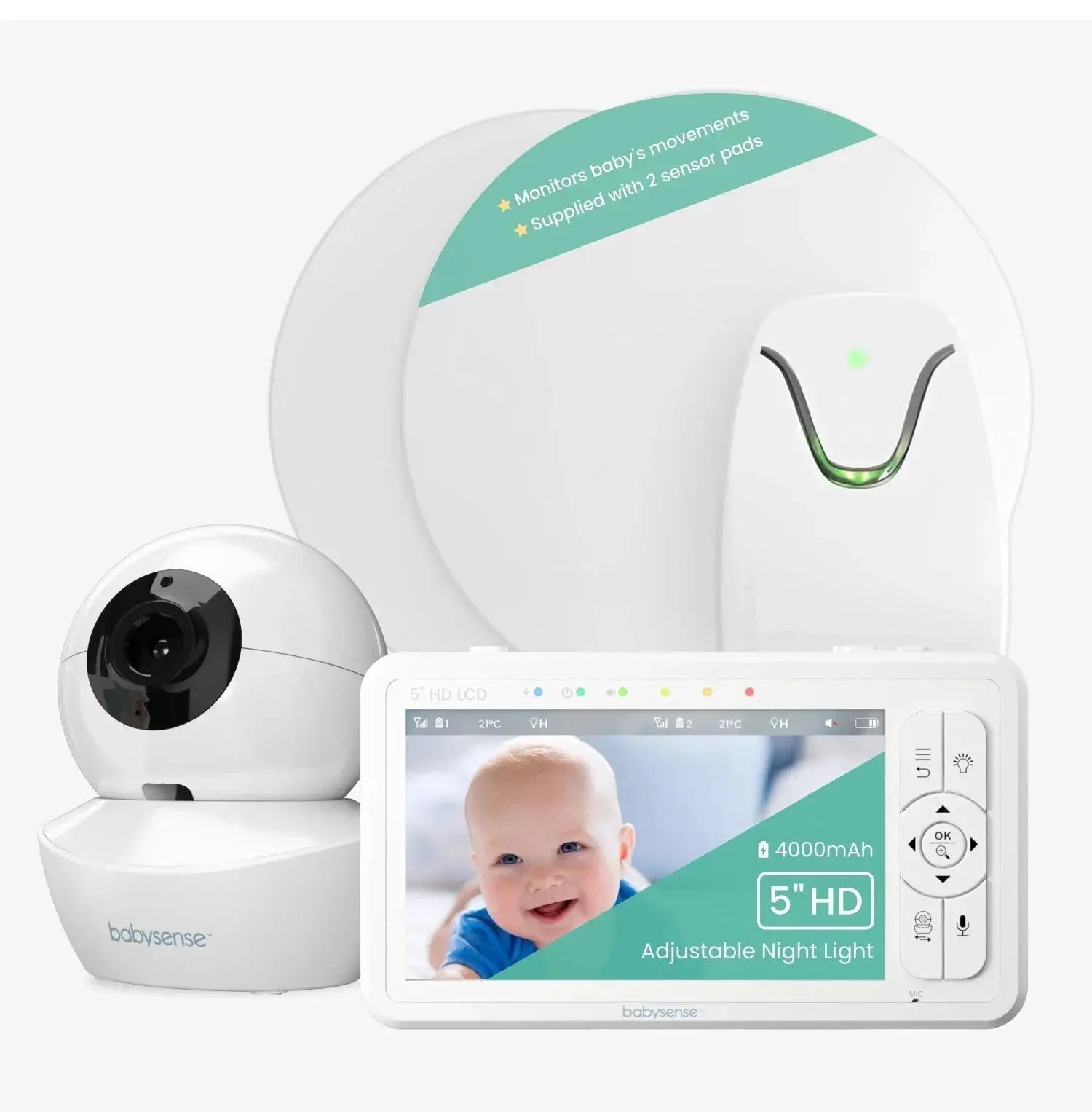 Babysense Babysense True Sleep: Video Baby Monitor with Breathing Motion Detection & Safety Alerts, 1 or 2 Cameras - 